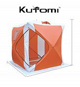 Палатка куб KUTOMI (оранжево-белая) СT-1618 (180/180/195) оксфорд 420D (БЕЗ КОЛЫШКОВ В КОМПЛЕКТЕ)